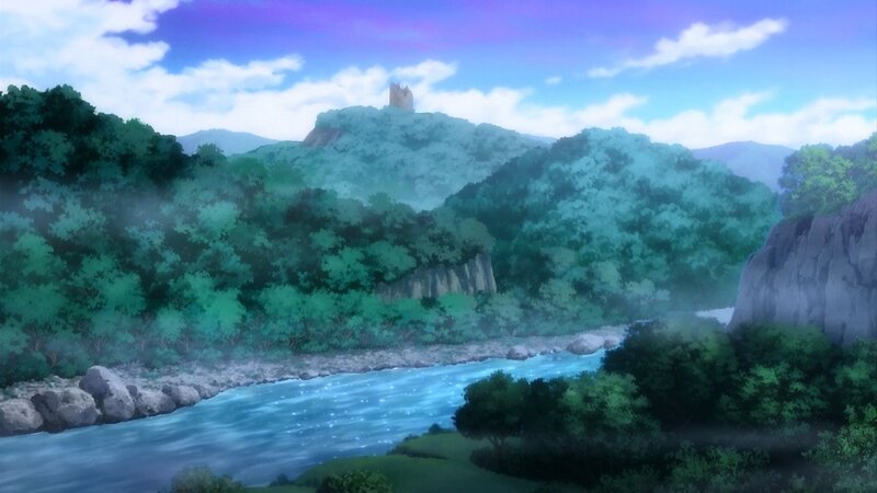 River Through Forested Valley — Blue, Serene