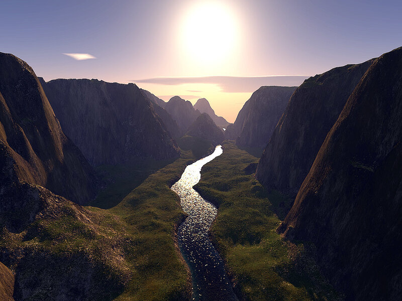 River through mountain canyon