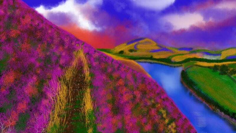 River Through Purple Hills