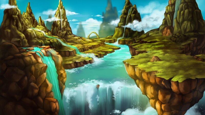 River Through Rocky Cliffs