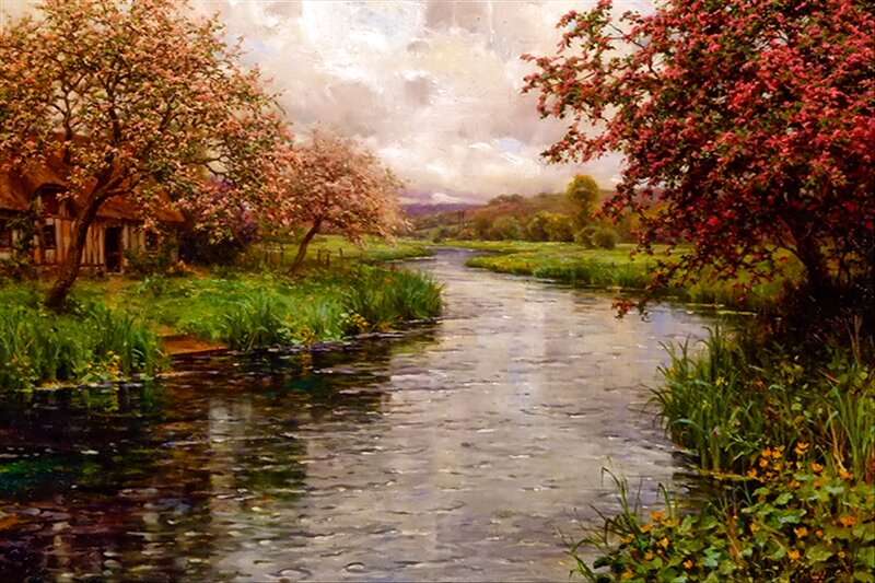 River Through Spring Landscape