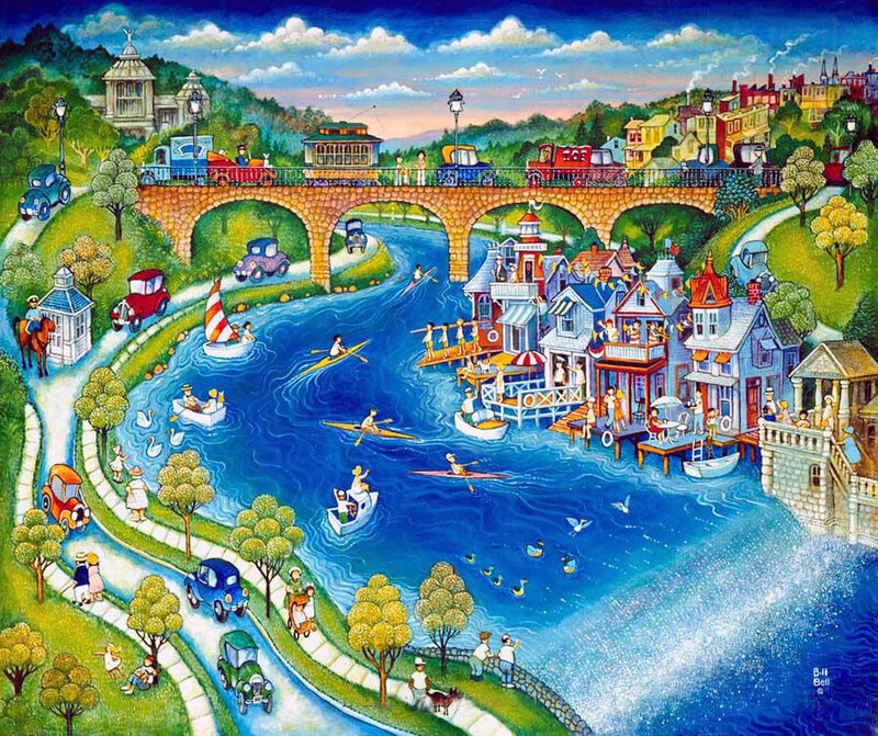 River Town Illustration