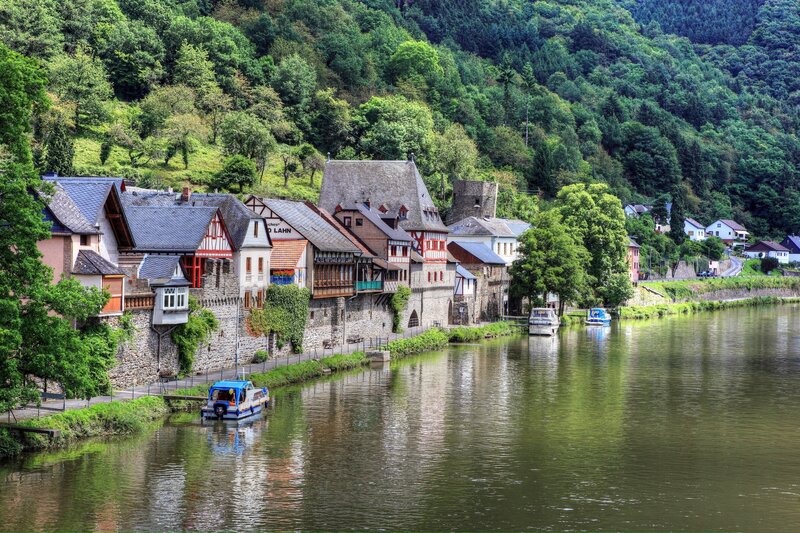 River Town with Boats