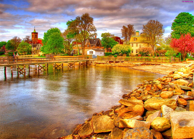 River Town with Church
