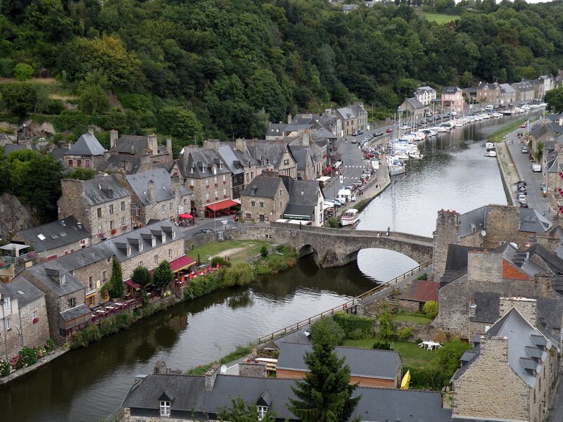 River town with stone bridge