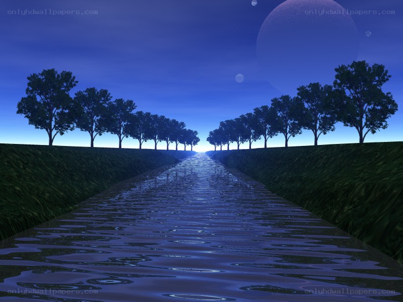 River under a surreal sky