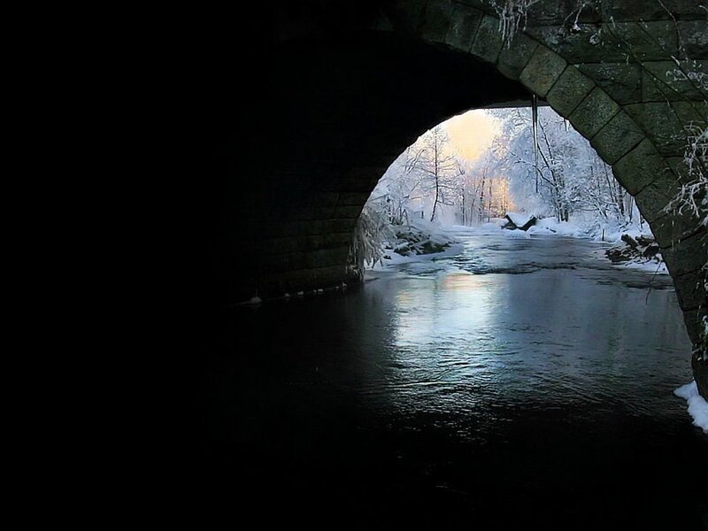 River under Stone Bridge — Black