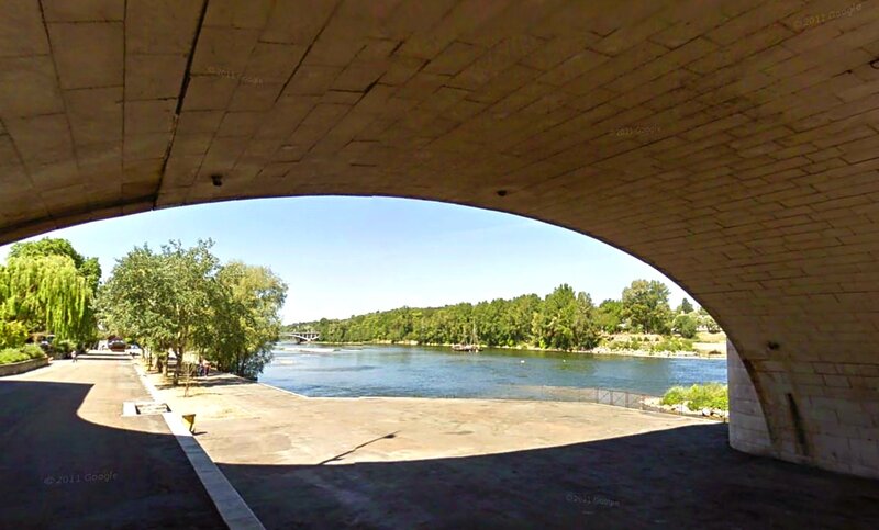 River under Stone Bridge — Blue