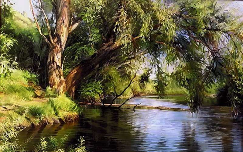 River under Willow Tree