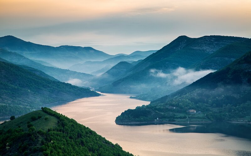River Valley at Dawn — Green