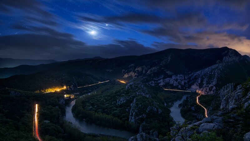 River Valley at Night