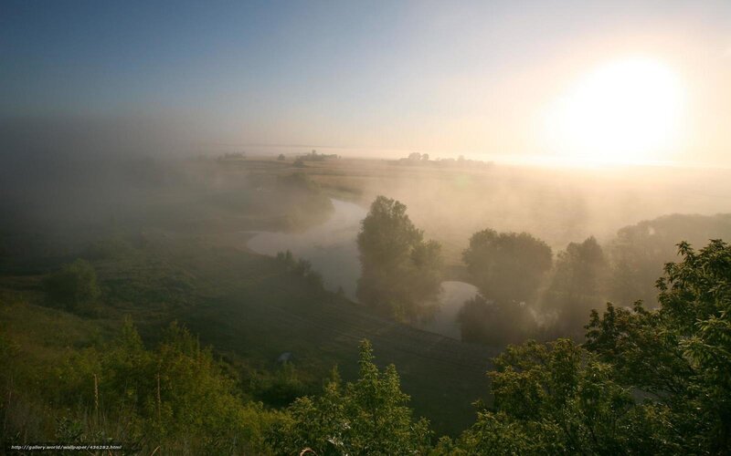 River Valley at Sunrise — Green, Serene