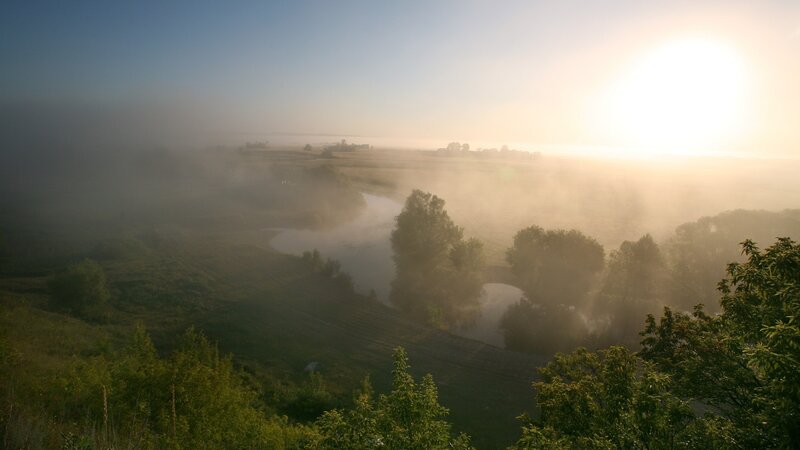 River Valley at Sunrise — Green