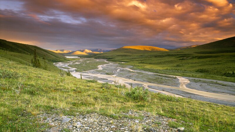 River valley at sunset
