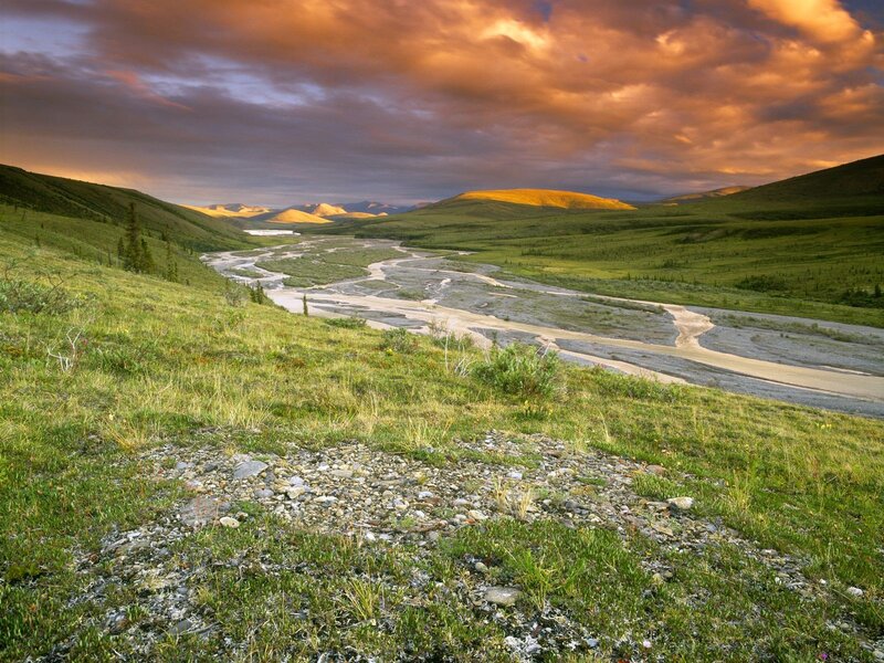 River valley at sunset