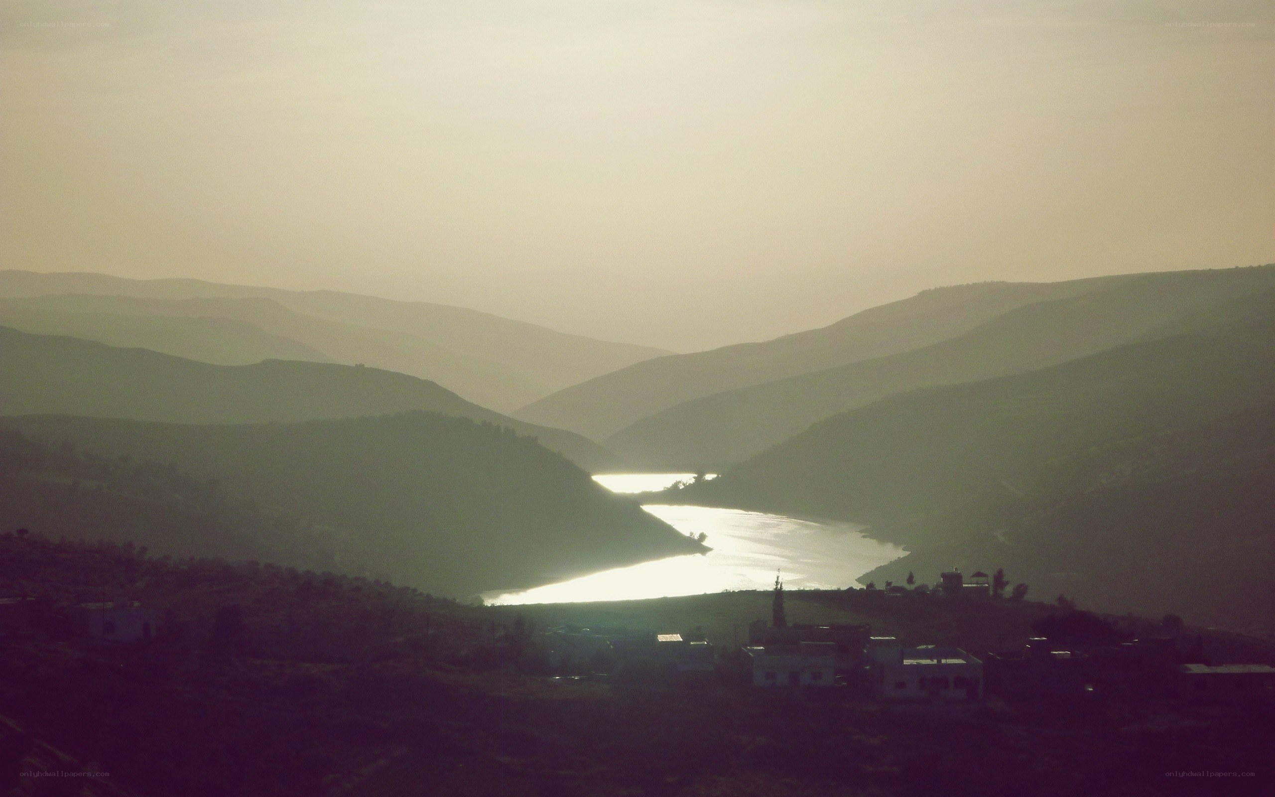 river valley at sunset
