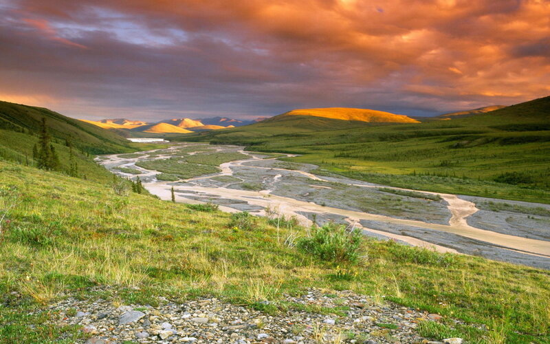 River valley at sunset