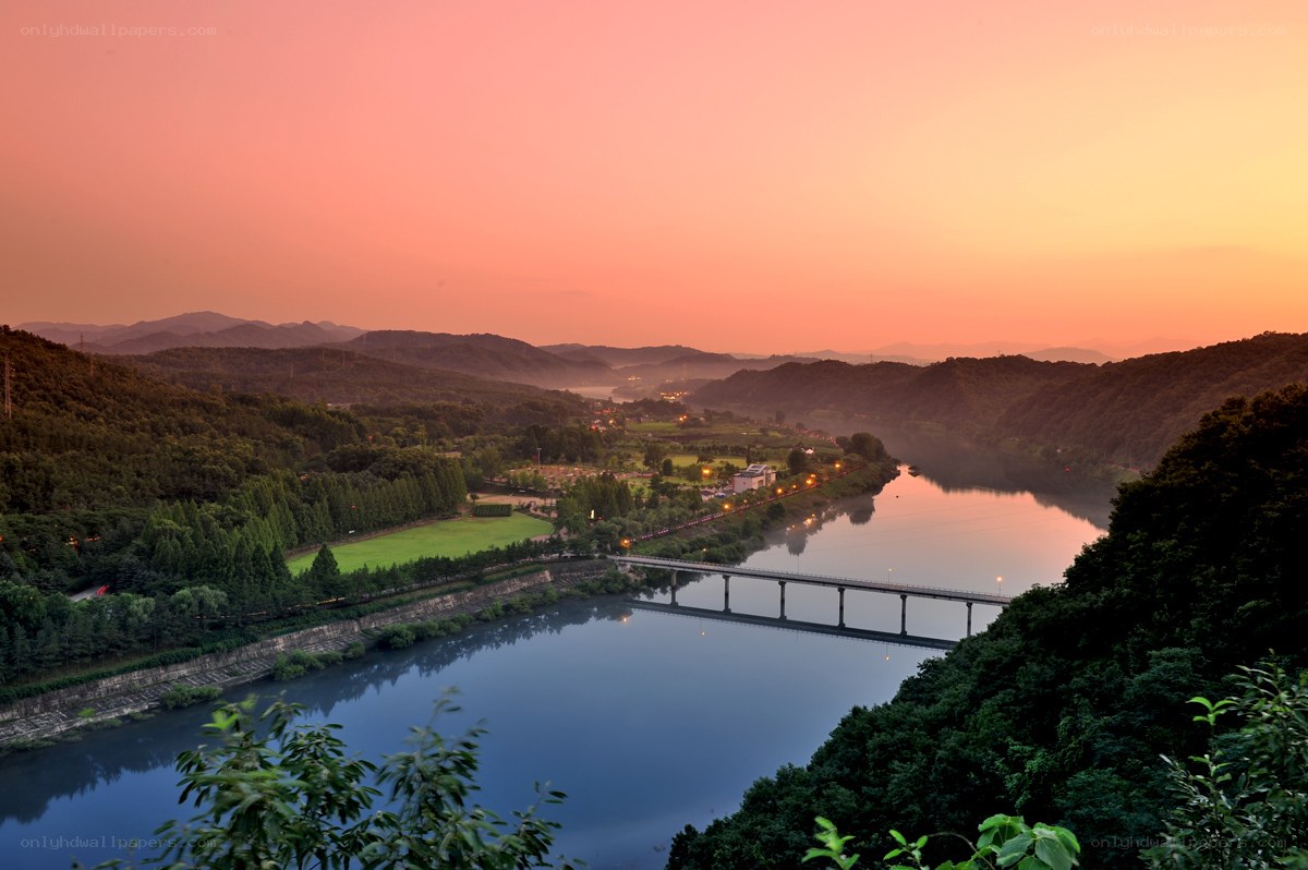 River valley at sunset