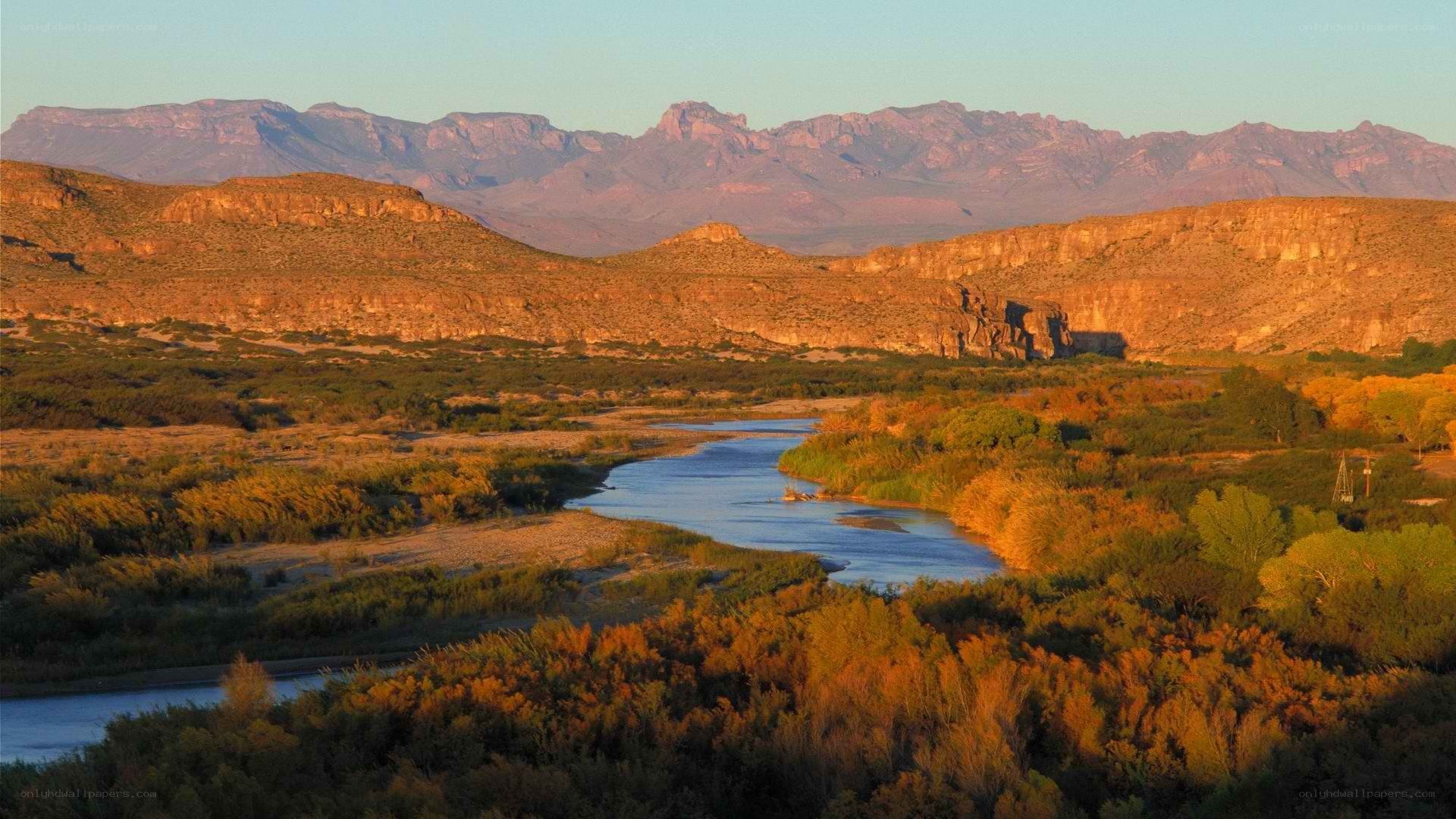 River valley at sunset