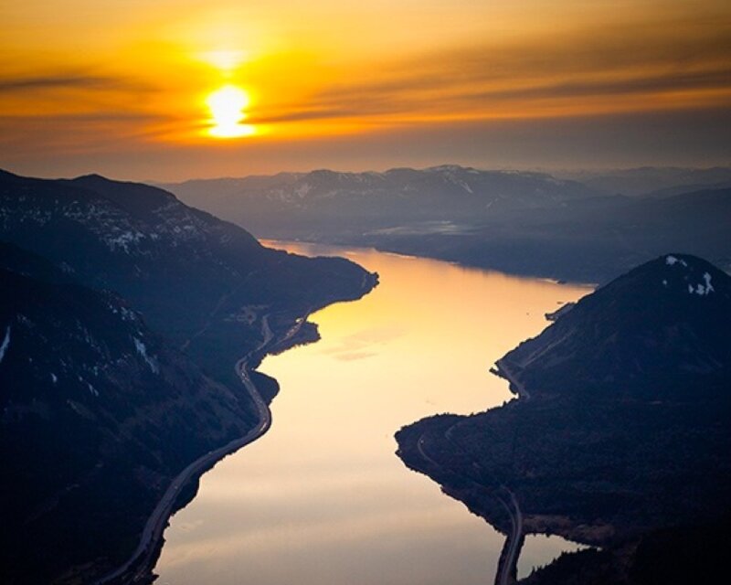 River Valley at Sunset — Orange