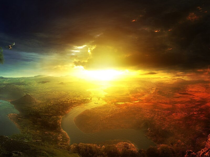 River Valley at Sunset — Yellow