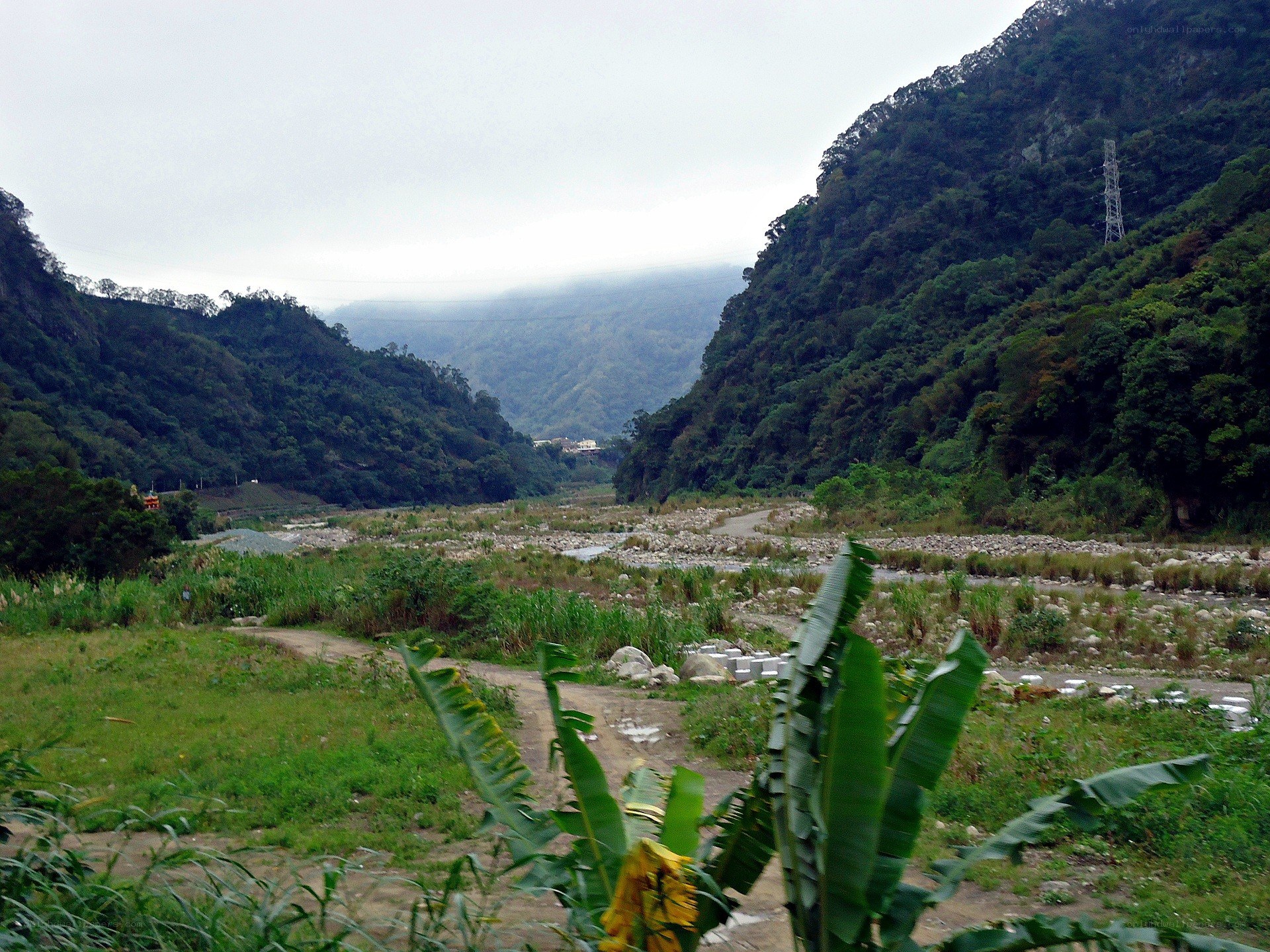 River valley in a mountainous region