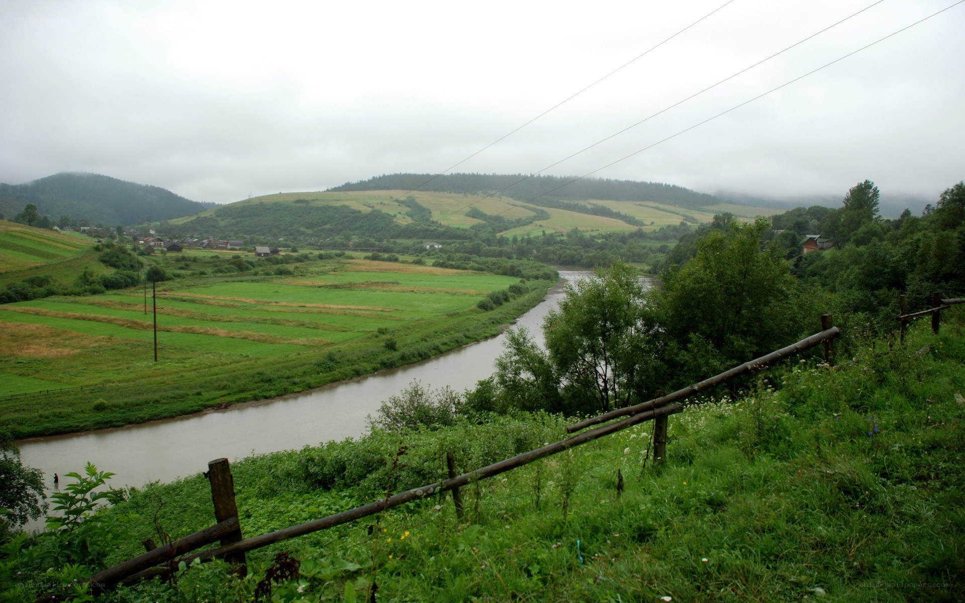 River valley in a rural landscape