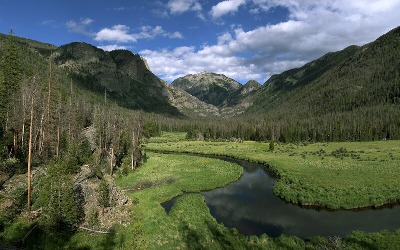 river valley in mountain range