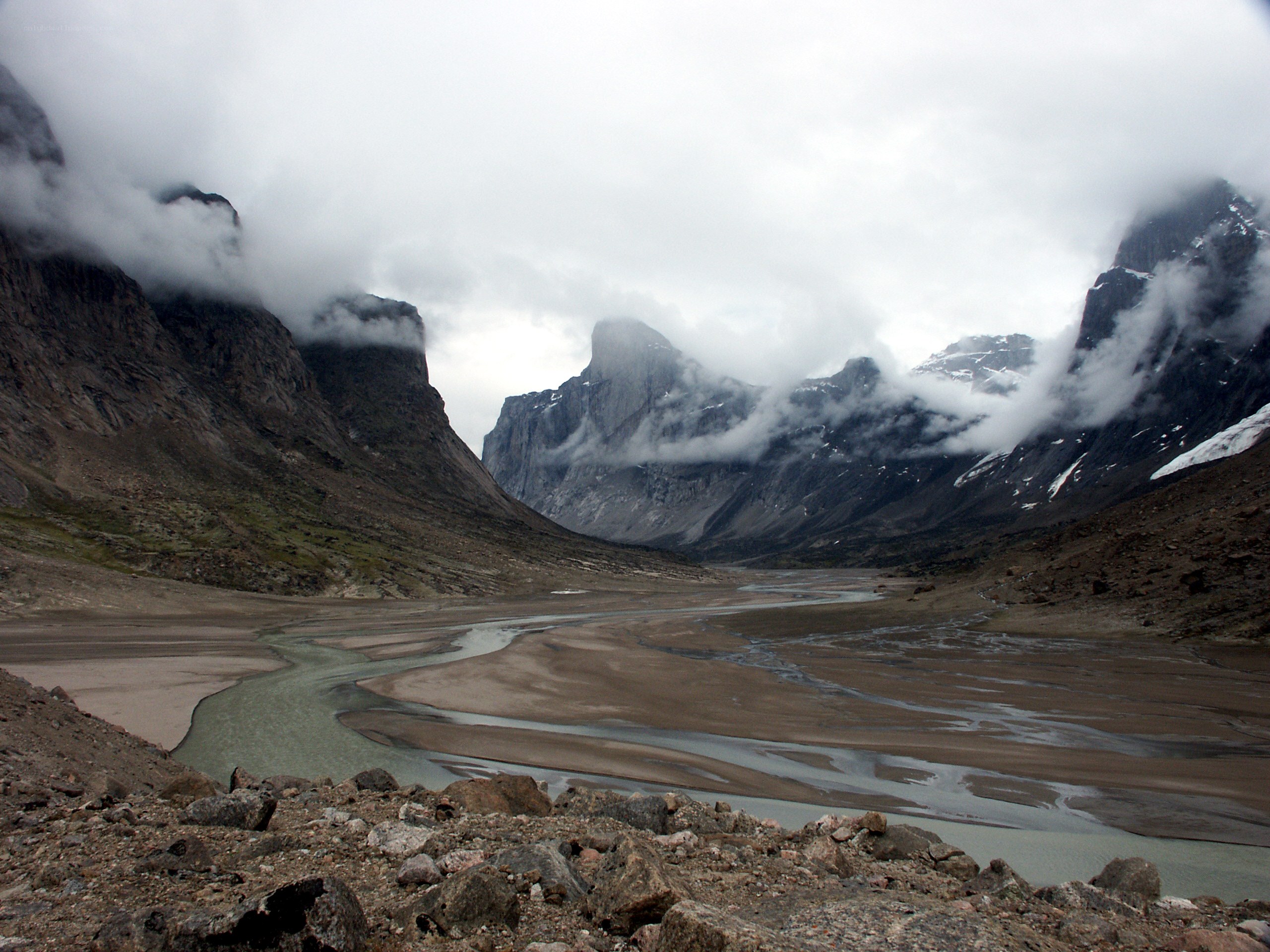 river valley in mountainous terrain