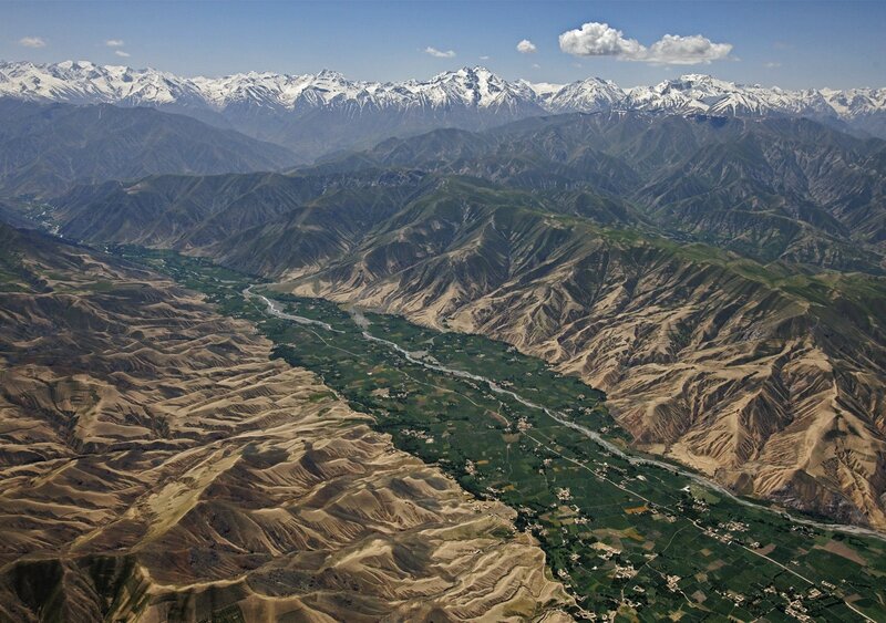 River Valley in Mountains — Green