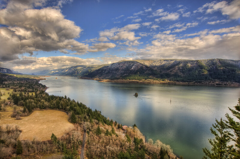 River Valley Landscape — Blue, Dramatic, Afternoon, Photograph