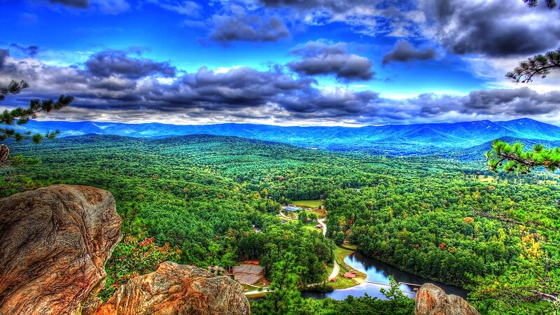 River Valley Landscape — Blue, Dramatic, Afternoon