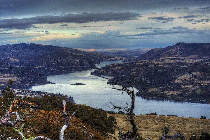 River Valley Landscape — Blue, Dramatic, Sunset