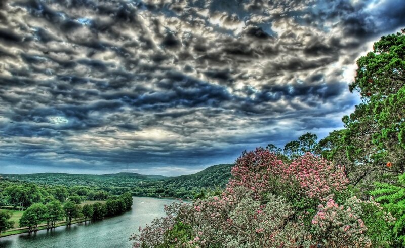 River Valley Landscape — Blue
