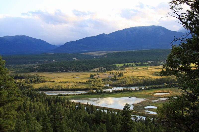 River Valley Landscape — Green, Serene, Sunset