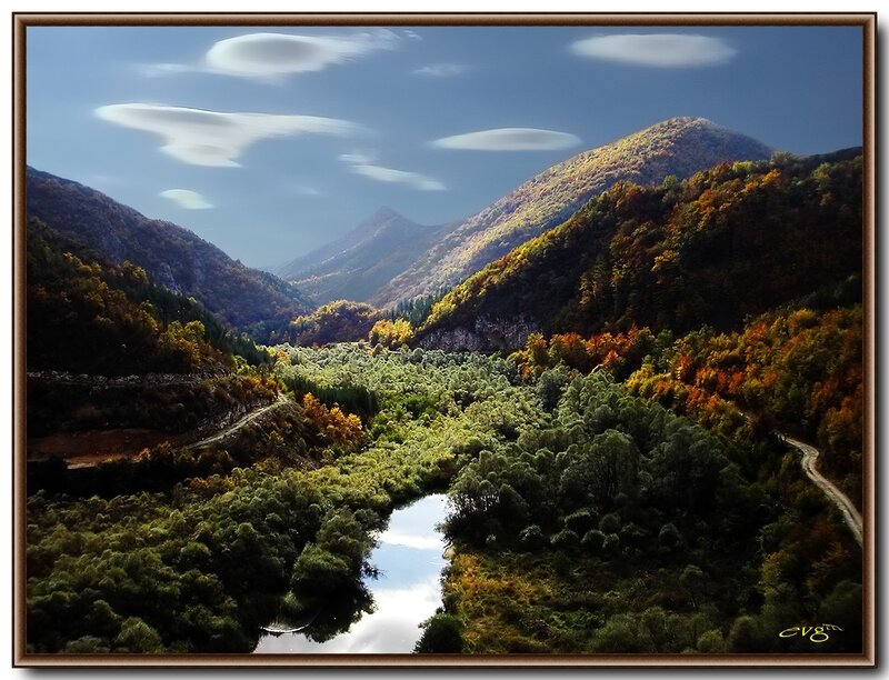 River Valley Landscape — Green, Serene