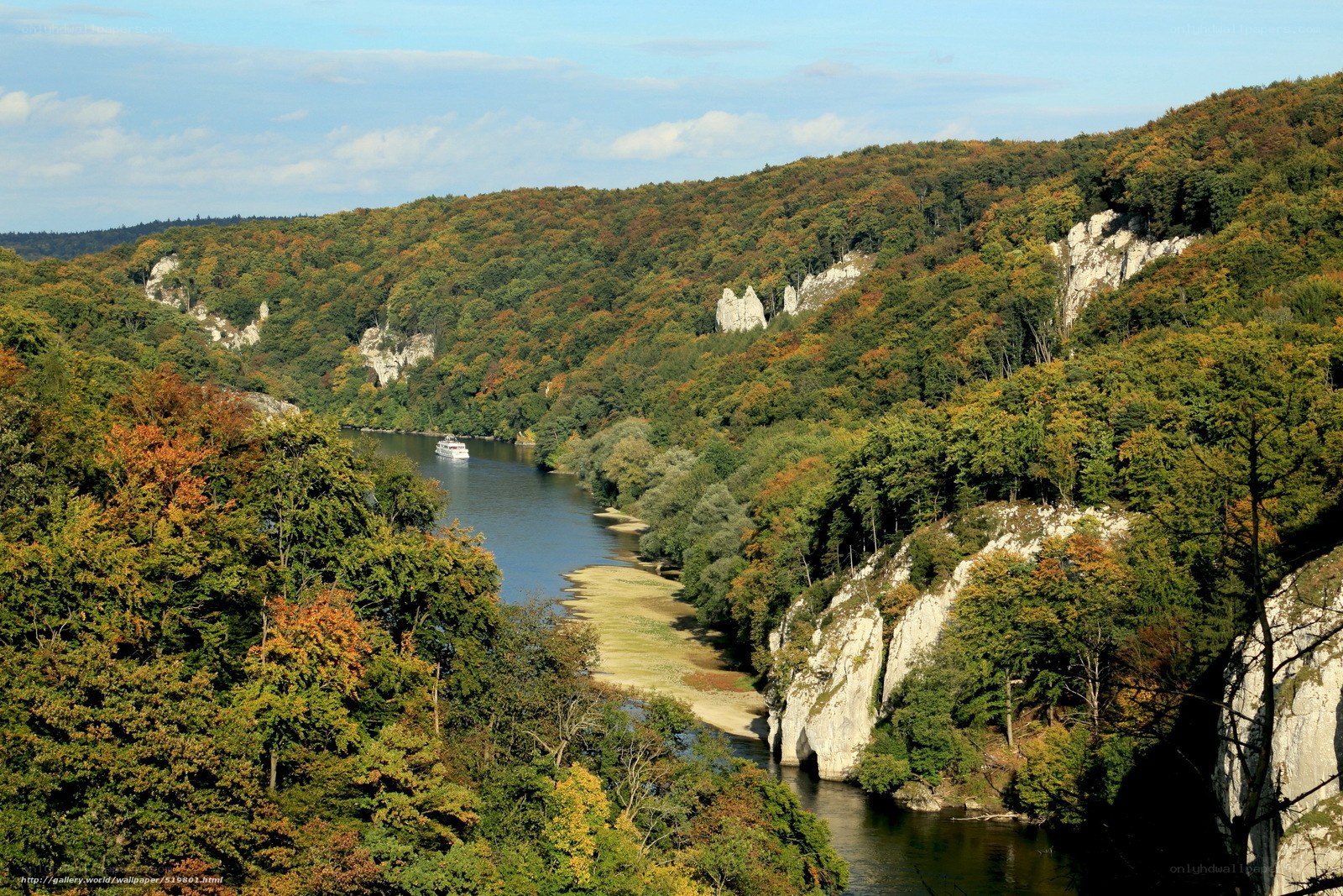 River valley with autumn trees