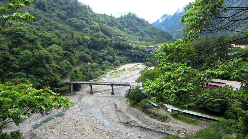 River Valley with Bridge — Green, Serene, Afternoon