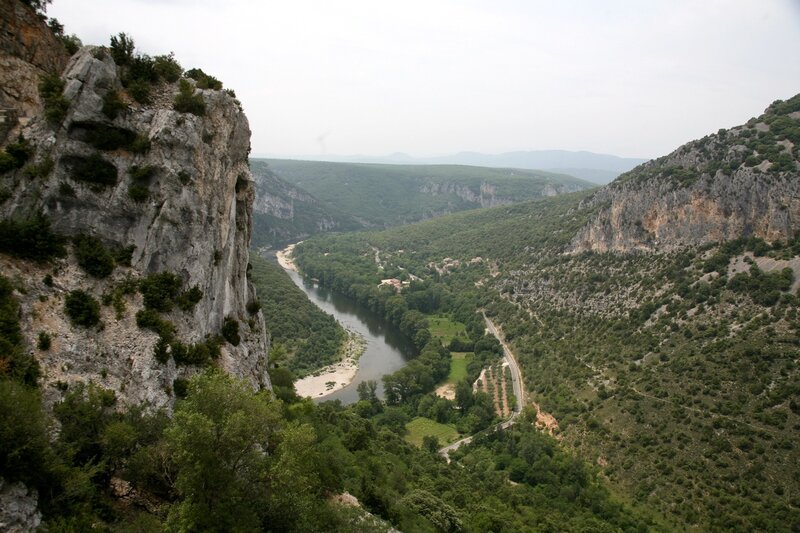 river valley with cliffs