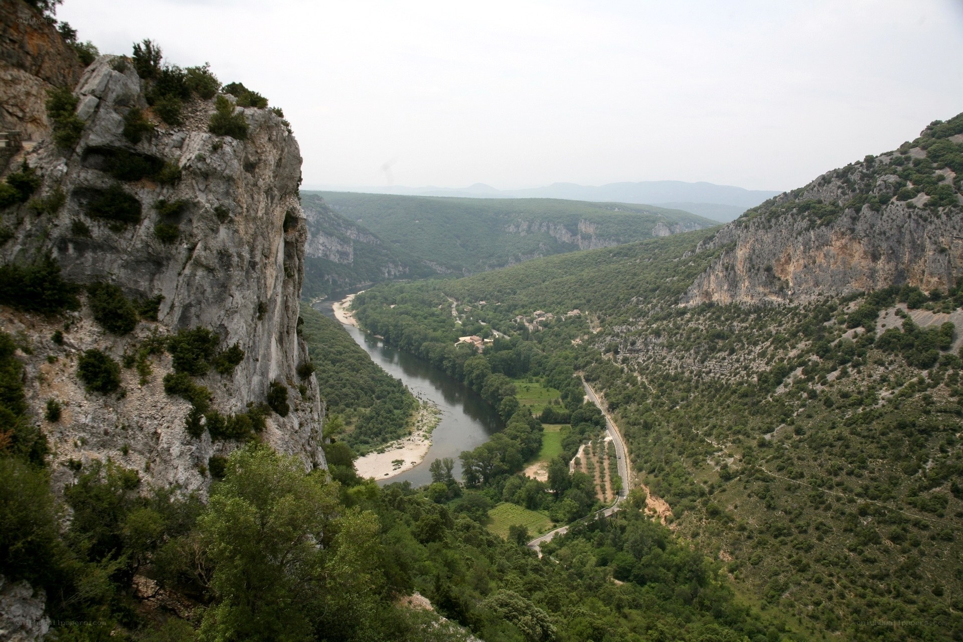 River valley with cliffs