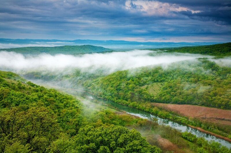 River Valley with Fog