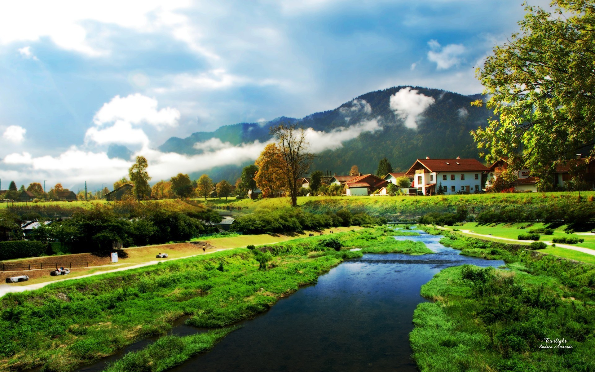 River valley with mountains