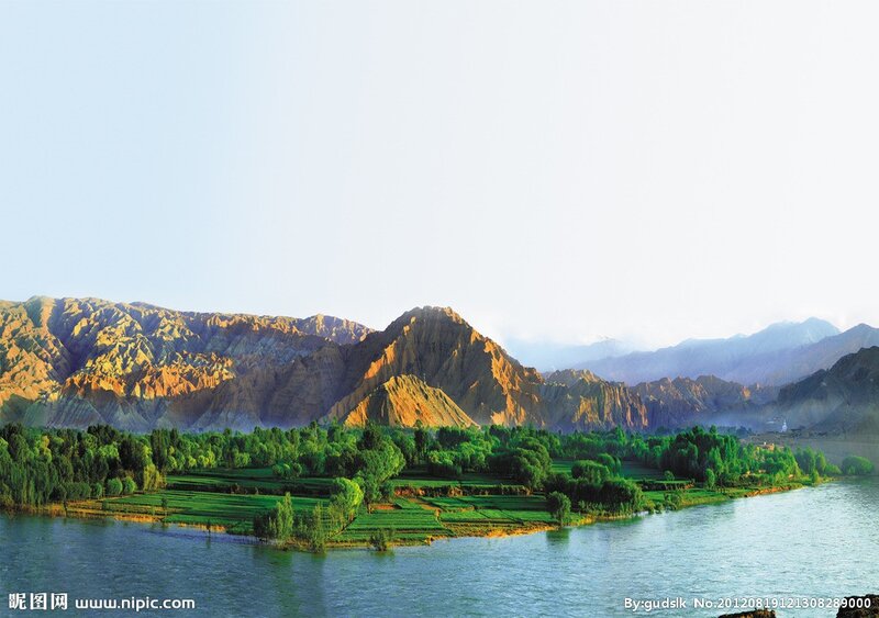 River valley with mountains
