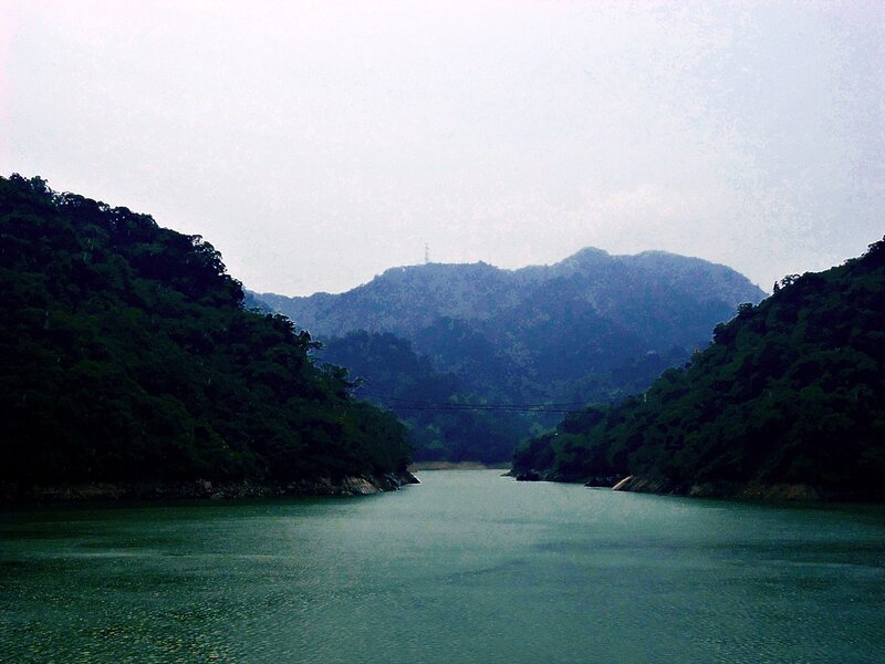 river valley with mountains