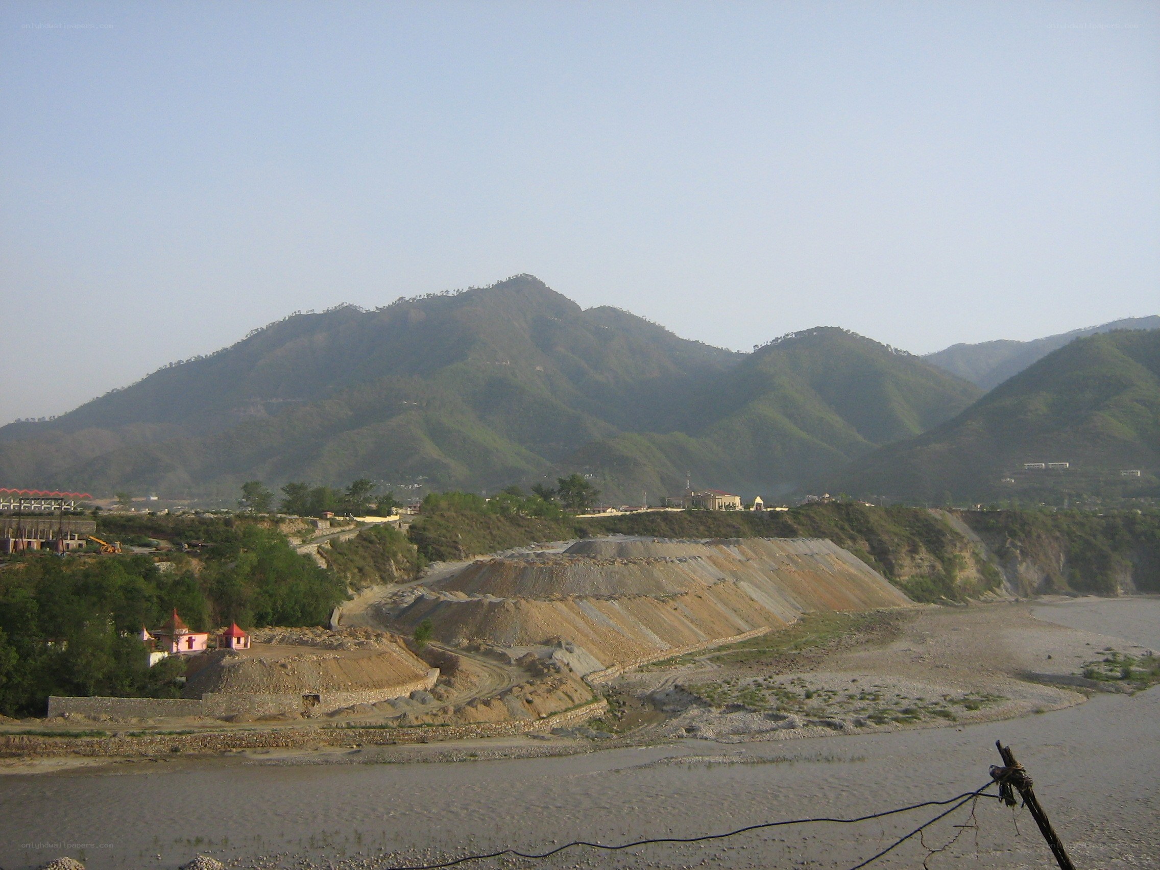 river valley with mountains