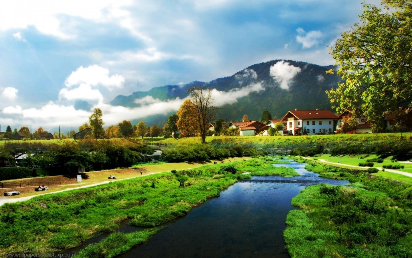 River valley with mountains