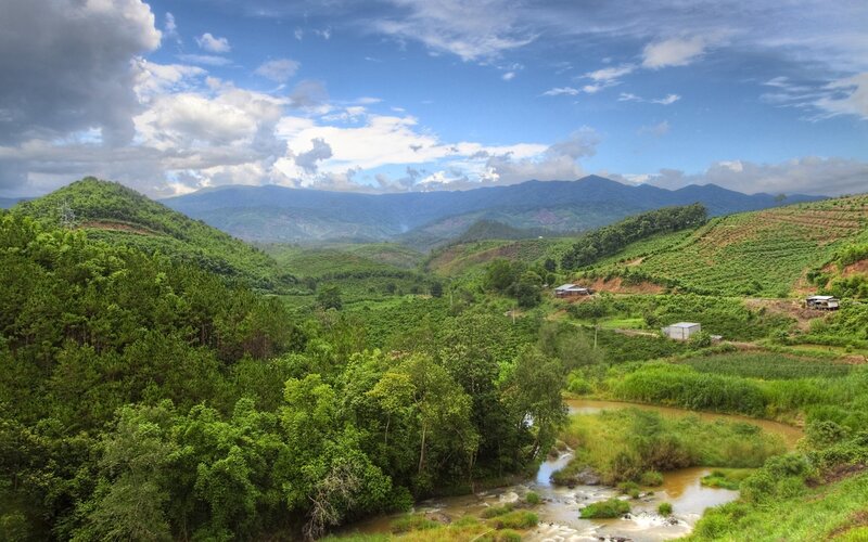 River valley with mountains