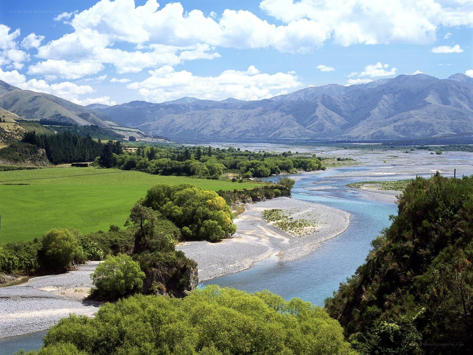 River valley with mountains