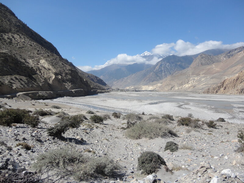River Valley with Mountains — Blue, Arid