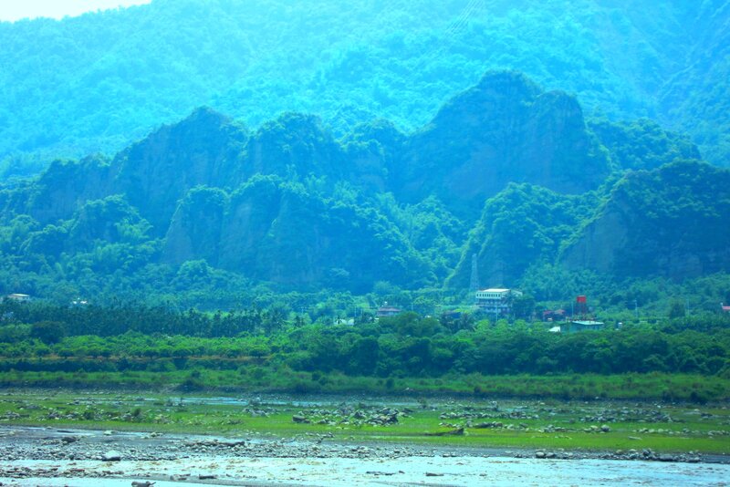 River Valley with Mountains — Green, Serene